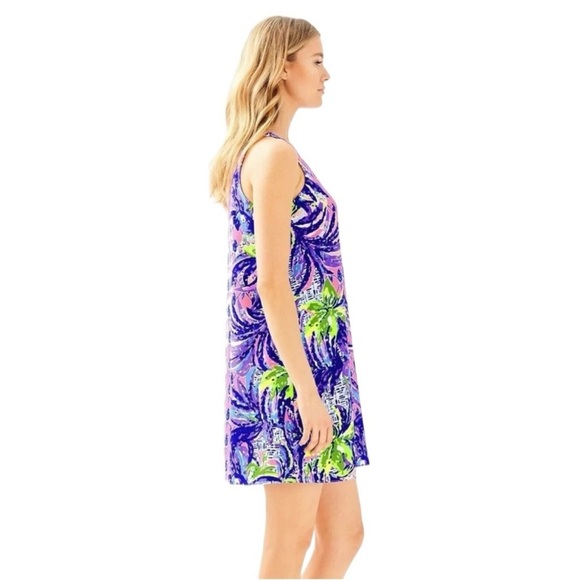 Lilly Pulitzer Jackie Pink Sunset Pecking Order Silk Shift Dress Women’s Small - Picture 4 of 12